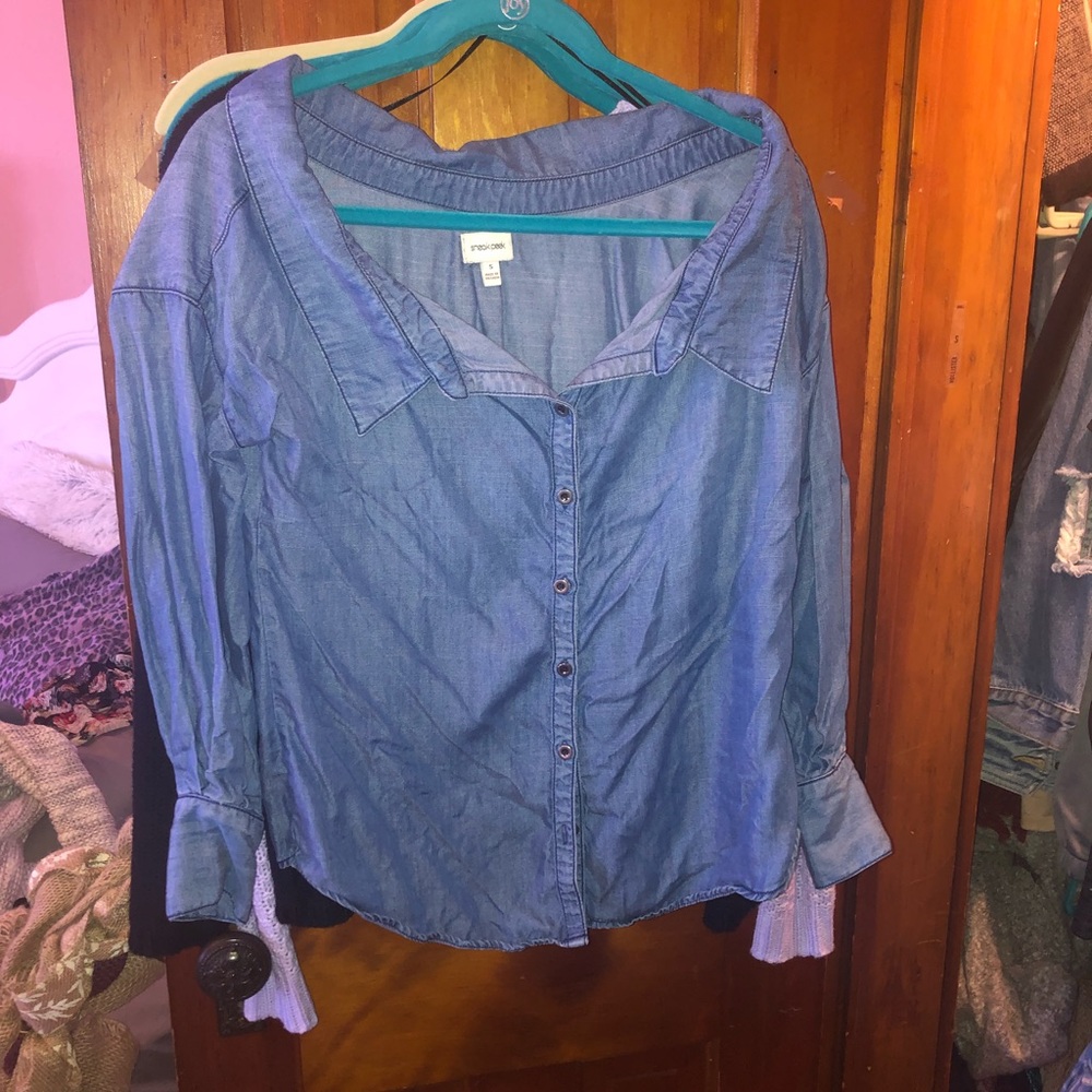 Off the shoulder Jean top